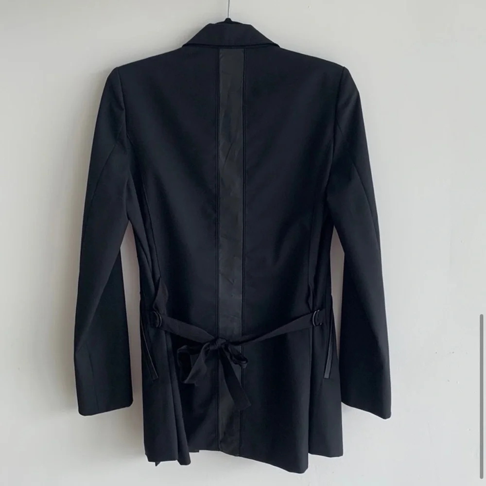 D’deMoo black women’s tuxedo jacket blazer, zipper closure, size S - Picture 5 of 16